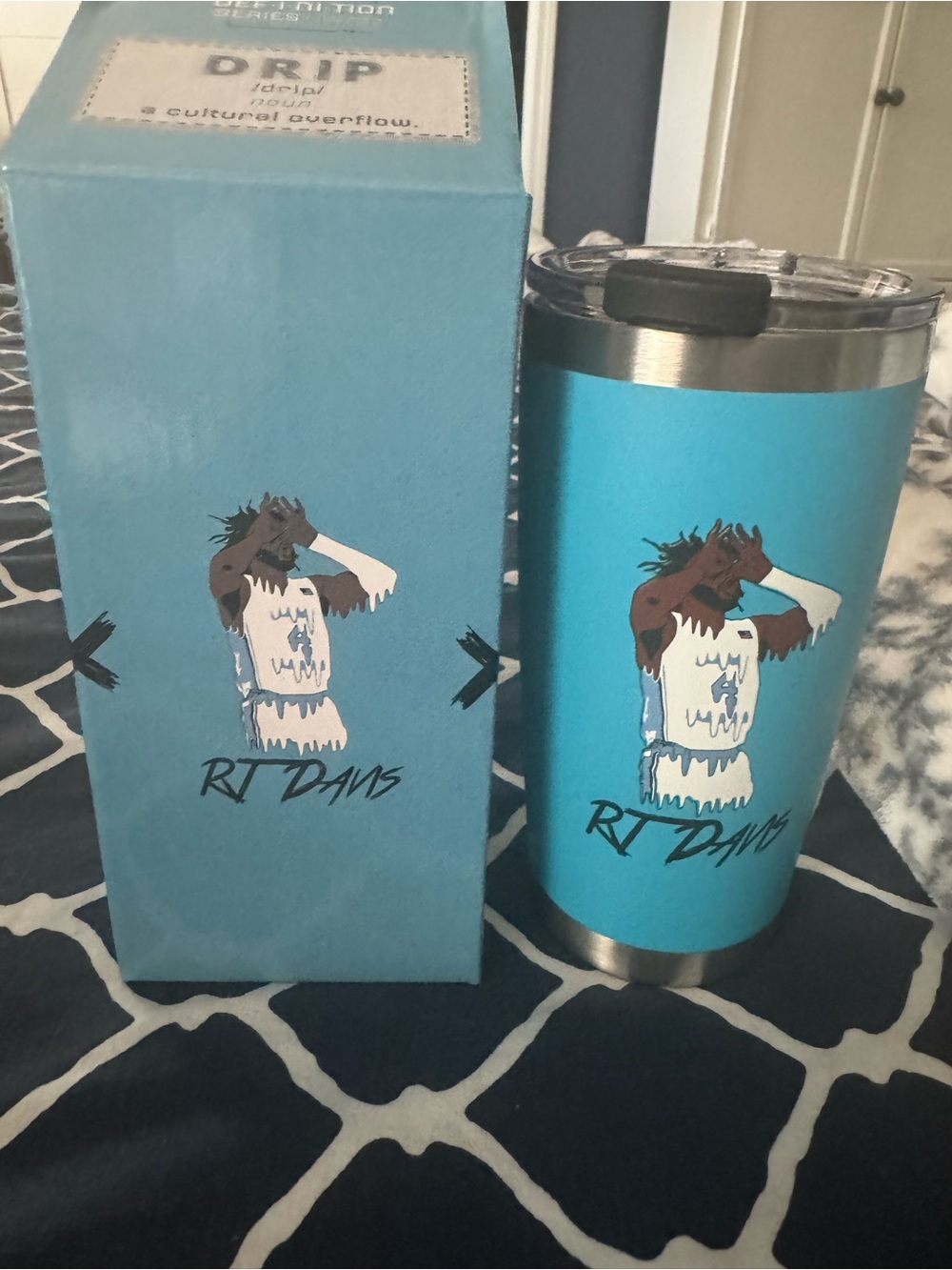 RJ Davis Blue Stainless Travel Tumbler